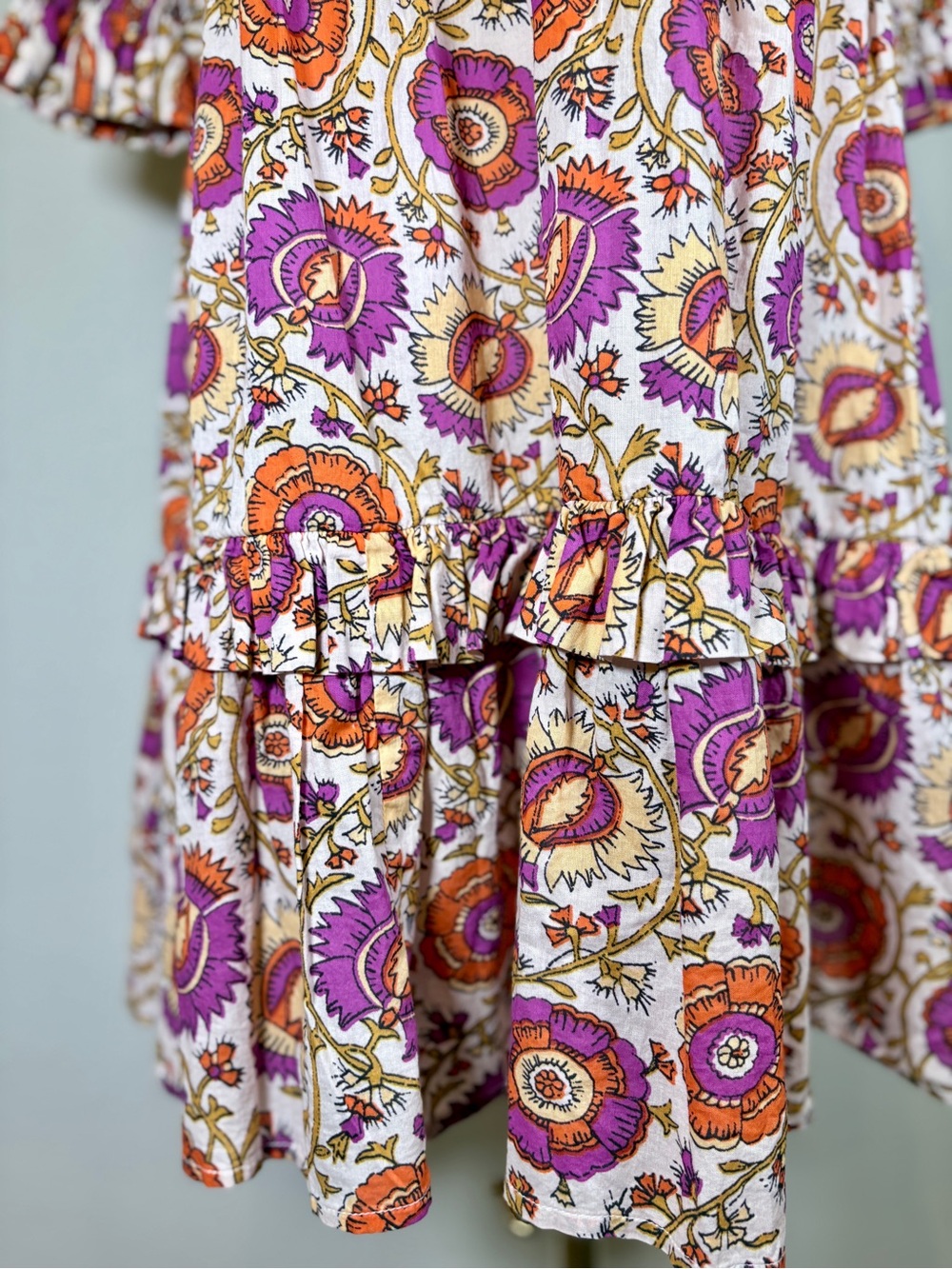 Figue 100% Cotton Halima Floral Vine Dress Size Medium - Picture 5 of 11